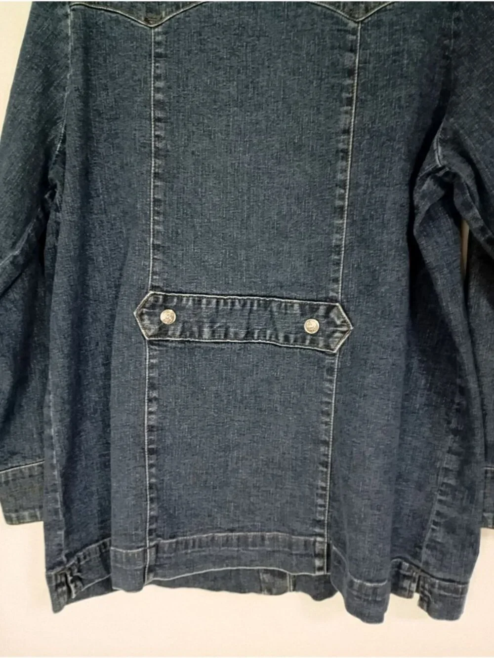 Ulla Popken Womens Denim Jacket Stand Collar Relaxed Fit Siz 12/14 Casual Style